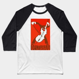 Cello Player ---- Retro Soviet Poster Aesthetic Baseball T-Shirt